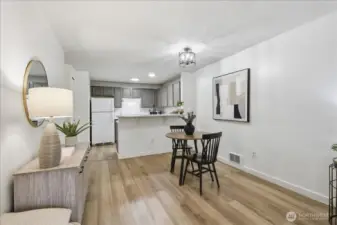 Luxury vinyl plank floor throughout the unit