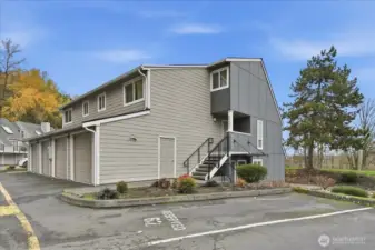 Two parking spots- single car garage PLUS 1 reserved #62 uncovered space