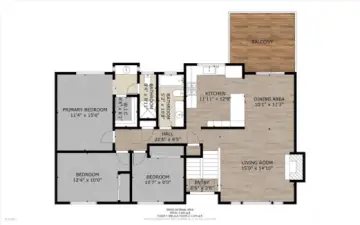 Floor plan main level. Great floor plan with seamless flow throughout. Including 3 bedrooms on the main level including a primary suite