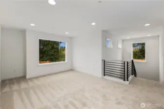 Open Bonus Loft:  The upper-level loft offers generous dimensions, a large picture window, and soft natural light that enhances its flexible layout. Whether used for quiet relaxation, media use, work, or recreation, it provides a comfortable extension of the home’s living space. Positioned near Canyon Park and the Northshore corridor, it’s an ideal retreat after enjoying nearby parks, dining, and everyday conveniences. Its open feel and sightlines make it easy to customize the space to your preferred lifestyle.    These photos are from Lot 5 at Gooden Hollow, the home listed here. However, other homes in the community will have changes, so all photos, renderings, site maps, and floorplans are for visualization purposes only. Plans, colors, building orientation, finishes, home outlook, and other details can and WILL vary.