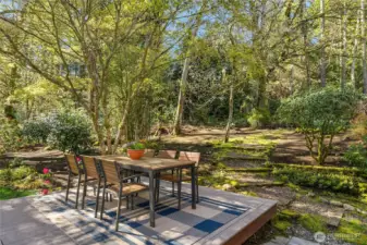 Winding paths lead through the gardens