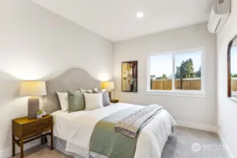 Spacious and light bedroom in basement