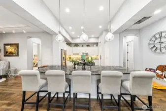 Gorgeous, well appointed kitchen with double island!