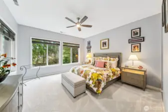 Primary Suite with gorgeous view of the forest