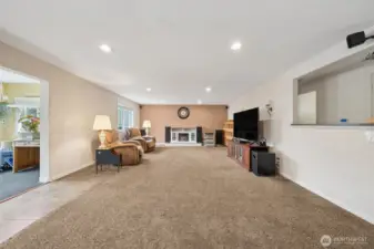 Family room you have to see in person to truly appreciate the amount of space and potential furniture arrangements.