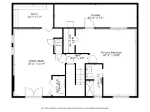 Lower level floor plan. What is labeled as a family room is actually the 3rd bedroom which houses the washer/dryer too. French doors from the driveway provide a separate entrance.