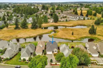 4 homes share a courtyard/driveway with 4 extra parking spots behind the fence.