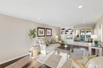 Family room can easily be converted into an additional bedroom