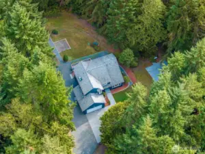 Aerial view of home.
