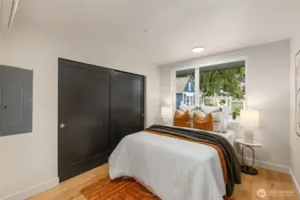 Wake up to soft light and clean lines in this tranquil space, designed for everyday ease.