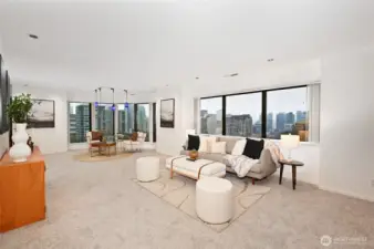 Living space with multiple views