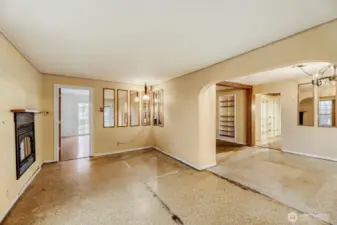 Living and dining room from front door