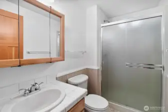 Full Bathroom off hallway on main floor.