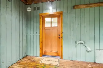Rear door to finished basement.