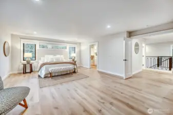 Primary bedroom with walk in closet