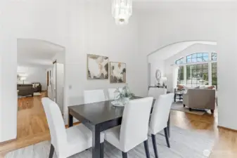 The dining room opens to the kitchen and living room, creating an easy, connected flow. Gleaming hardwood floors run throughout the main living areas, offering a warm, cohesive look that’s ideal for both everyday living and effortless entertaining.