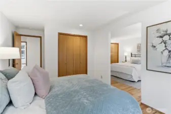 Another view of bedrooms 3 & 4 that are connected. The front bedroom is through the left door and across the hall.