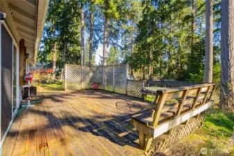 The huge deck needs some love, but it is made for entertaining.