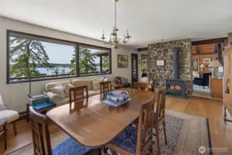 Views of the channel and Shaw Island from the dining room window.