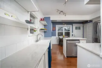 Clean lines in the kitchen with multiple prep areas