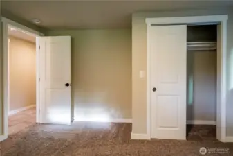 SECONDARY BEDROOM UPSTAIRS....REALLY NICE SIZED ROOM....NO COMPLAINTS COMING YOUR WAY ABOUT "THE BIGGER ROOM" SINCE THEIR BOTH HUGE AN EXACTLY THE SAME SIZE