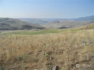 View South.  Indian Dan Canyon, Tenas Mtn. & Columbia River near Wells Dam