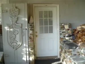 Back door and seating.