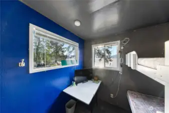 Upstairs bunks.  Sleeps four and has a desk and internet!