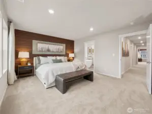 Sleep in peace in your beautiful primary bedroom. Pictures are for representational purposes only, colors and features may vary.