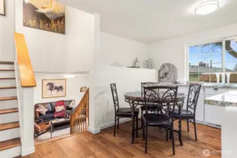 ~View of Dining Room & Lower Level Family Room~