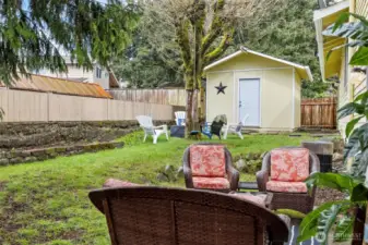 View of patio & shed w/ 2nd Kitchen~