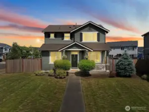 Front view of corner lot