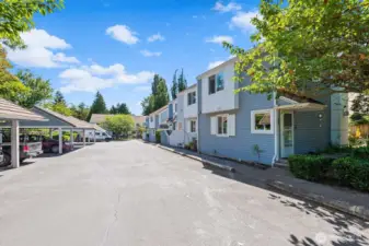 Condo complex entrance with 10 units and covered parking