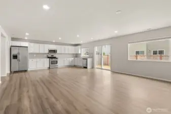 Kitchen has a ton of storage and counter space.