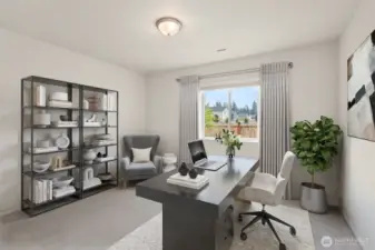 (virtually staged) main floor bedroom or office.