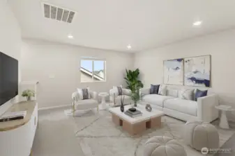 (virtually staged landing pad at top of stairs)