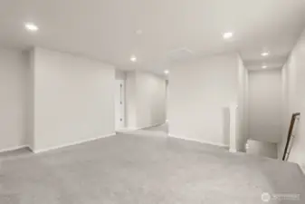 Landing pad at top of stairs.