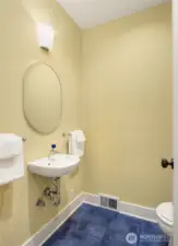 Convenient main-level powder room.