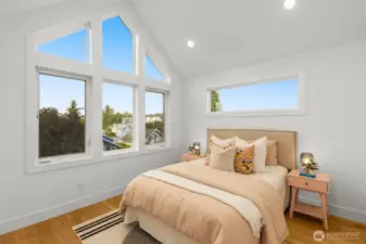 A dreamy retreat that feels like a modern treehouse with expansive windows wrapping you in sunlight from dawn to dusk.