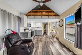 This home lives much larger than you would thing. There is a sleeping loft which the current owners use as an additional TV viewing space.