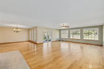 Open floorplan with wood floors and lots of natural light!