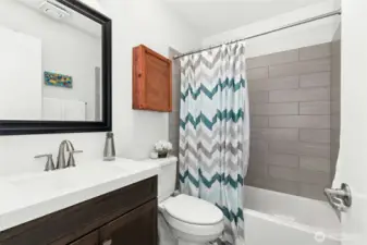 Full bath upstairs for second bedroom