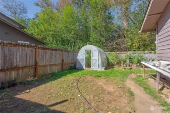 Unit 2 Back yard with garden space.