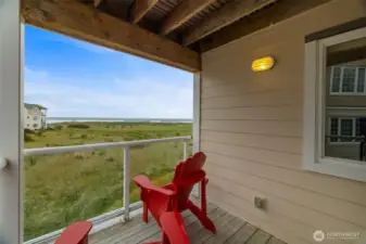 The covered balcony and its --
