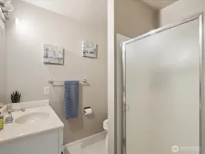 Downstairs 3/4 bath.