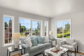 Living Room with Amazing Water Views!