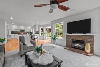 Family Room Flows into the Kitchen