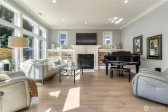 Wood Floors and Gas Fireplace in the living room