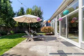 Back Patio with Private fully fenced back yard