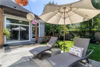 Private back yard with access to Dining & Primary Bedroom